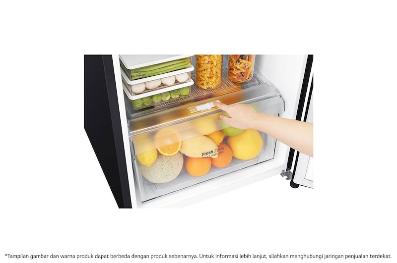 LG Kulkas 2 Pintu 333L gross/ 312L nett Smart Inverter Compressor dengan Door Cooling+™ dan Moving Ice Maker - Black Steel, GN-G372SXCB