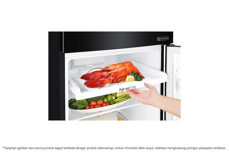 LG Kulkas 2 Pintu 333L gross/ 312L nett Smart Inverter Compressor dengan Door Cooling+™ dan Moving Ice Maker - Black Steel, GN-G372SXCB