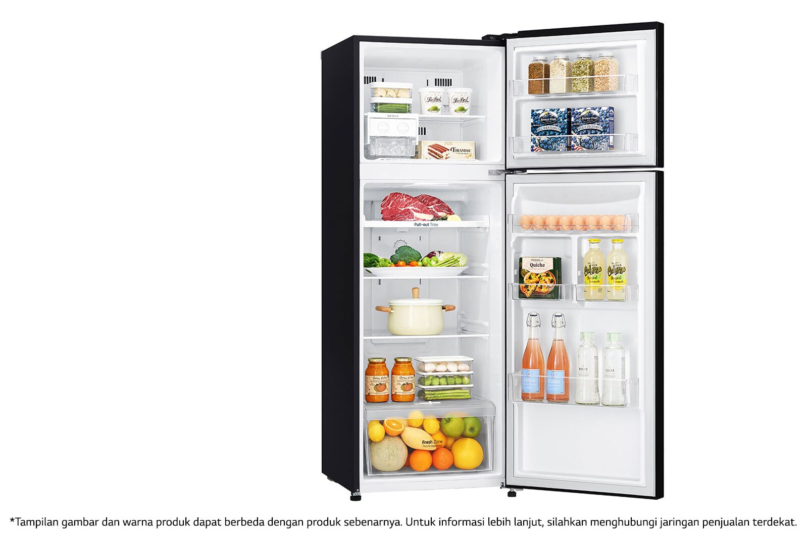 LG Kulkas 2 Pintu 333L gross/ 312L nett Smart Inverter Compressor dengan Door Cooling+™ dan Moving Ice Maker - Black Steel, GN-G372SXCB