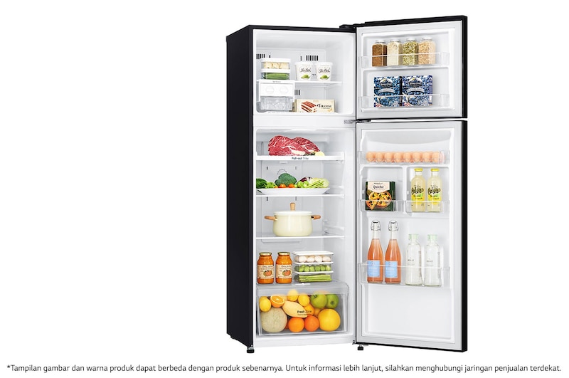LG Kulkas 2 Pintu 333L gross/ 312L nett Smart Inverter Compressor dengan Door Cooling+™ dan Moving Ice Maker - Black Steel, GN-G372SXCB