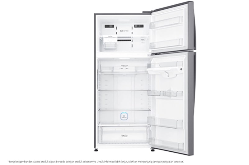 LG Kulkas 2 Pintu 437L gross/410L nett Inverter Linear Compressor dengan Door Cooling+™ dan Hygiene Fresh+™, ThinQ™ dengan WiFi - Platinum Silver, GN-H452HLHN