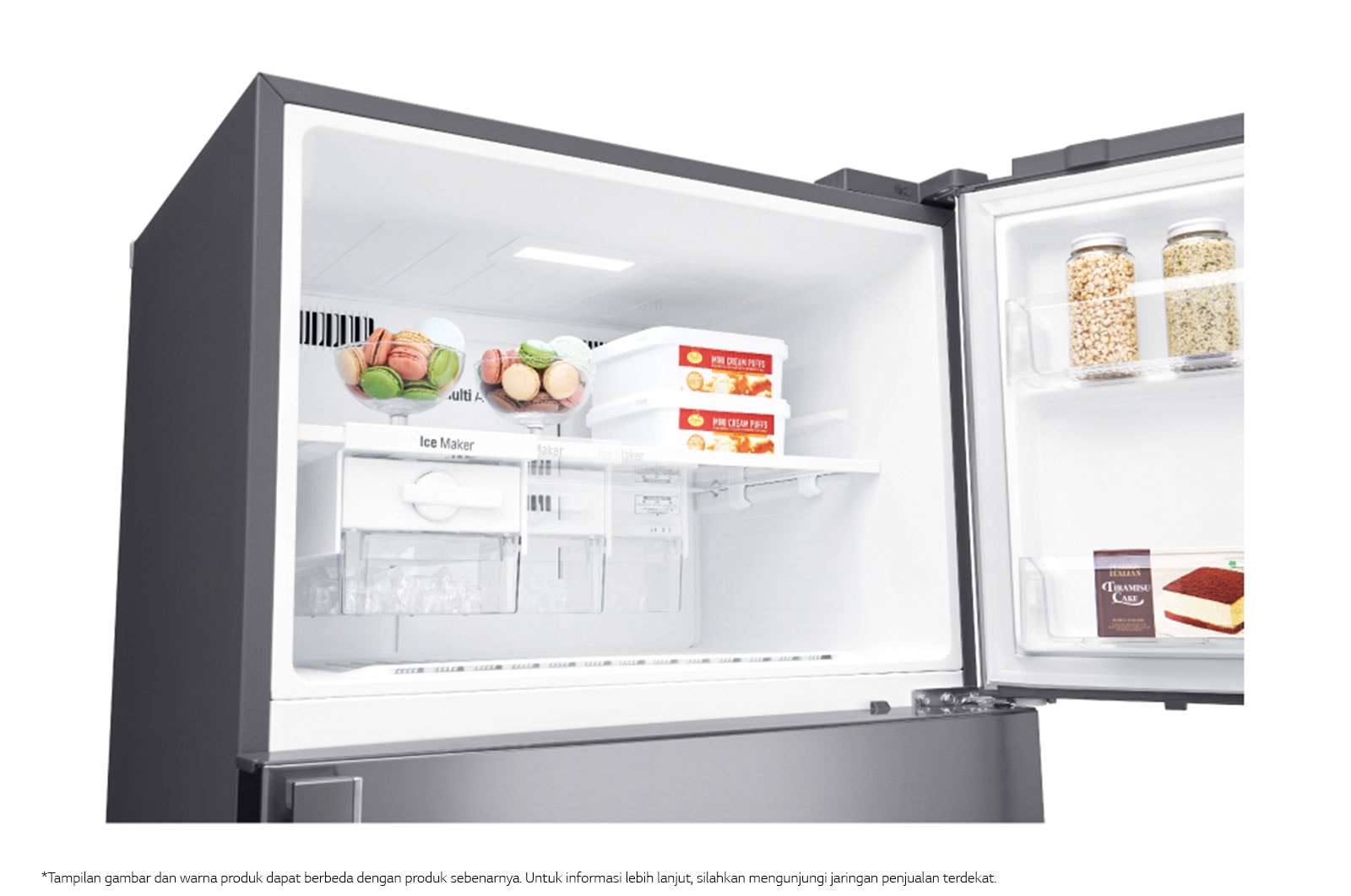 LG Kulkas 2 Pintu 437L gross/410L nett Inverter Linear Compressor dengan Door Cooling+™ dan Hygiene Fresh+™, ThinQ™ dengan WiFi - Platinum Silver, GN-H452HLHN