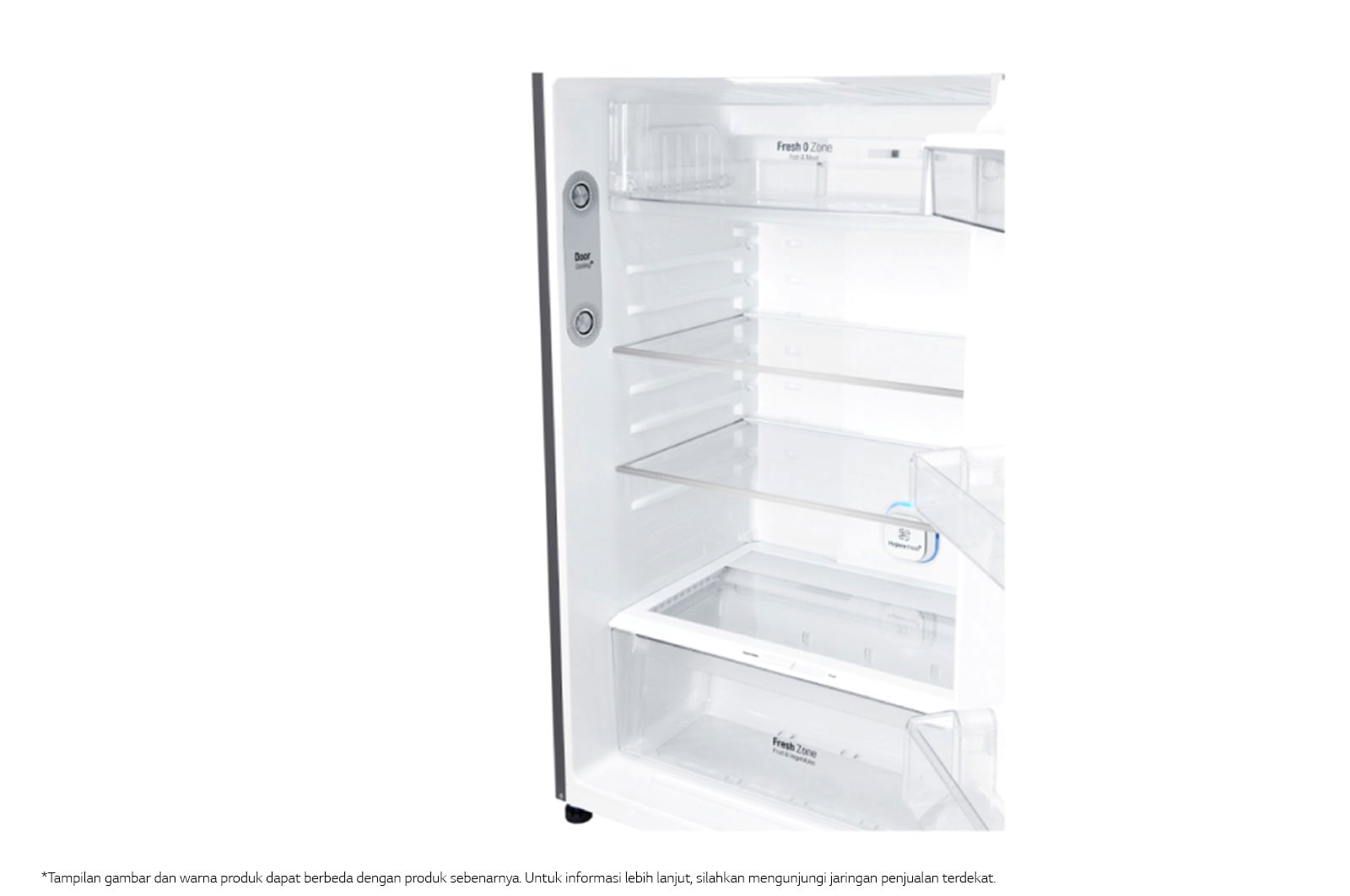 LG Kulkas 2 Pintu 437L gross/410L nett Inverter Linear Compressor dengan Door Cooling+™ dan Hygiene Fresh+™, ThinQ™ dengan WiFi - Platinum Silver, GN-H452HLHN
