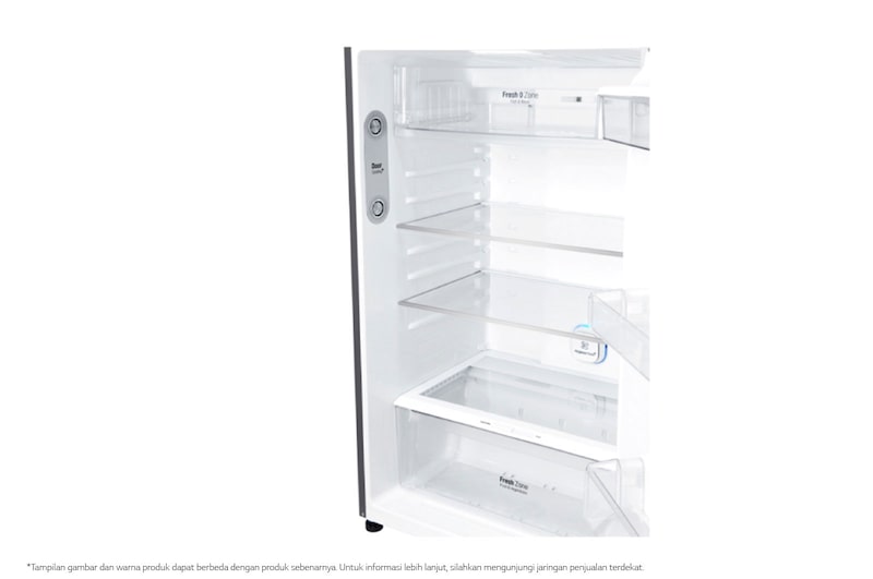 LG Kulkas 2 Pintu 437L gross/410L nett Inverter Linear Compressor dengan Door Cooling+™ dan Hygiene Fresh+™, ThinQ™ dengan WiFi - Platinum Silver, GN-H452HLHN