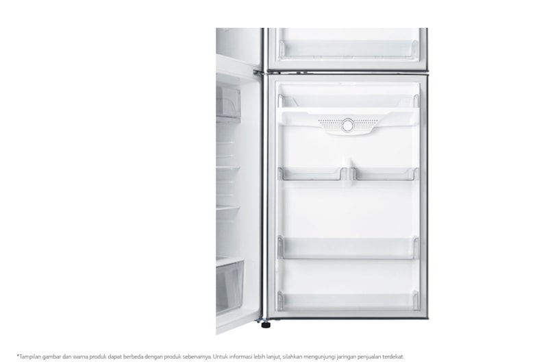 LG Kulkas 2 Pintu 437L gross/410L nett Inverter Linear Compressor dengan Door Cooling+™ dan Hygiene Fresh+™, ThinQ™ dengan WiFi - Platinum Silver, GN-H452HLHN