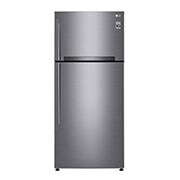 Kulkas 2 Pintu 437L gross/410L nett Inverter Linear Compressor dengan Door Cooling&#43;™ dan Hygiene Fresh&#43;™, ThinQ™ dengan WiFi - Platinum Silver GN-H452HLHN tampak depan