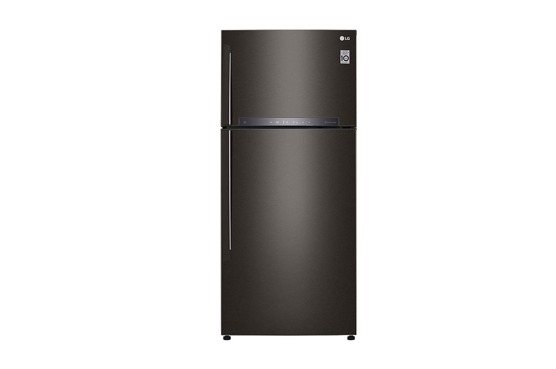 LG Kulkas 2 Pintu 437L gross/410L nett Inverter Linear Compressor dengan Door Cooling+™ dan Hygiene Fresh+™, ThinQ™ dengan WiFi - Black Steel, GN-H452HXHN