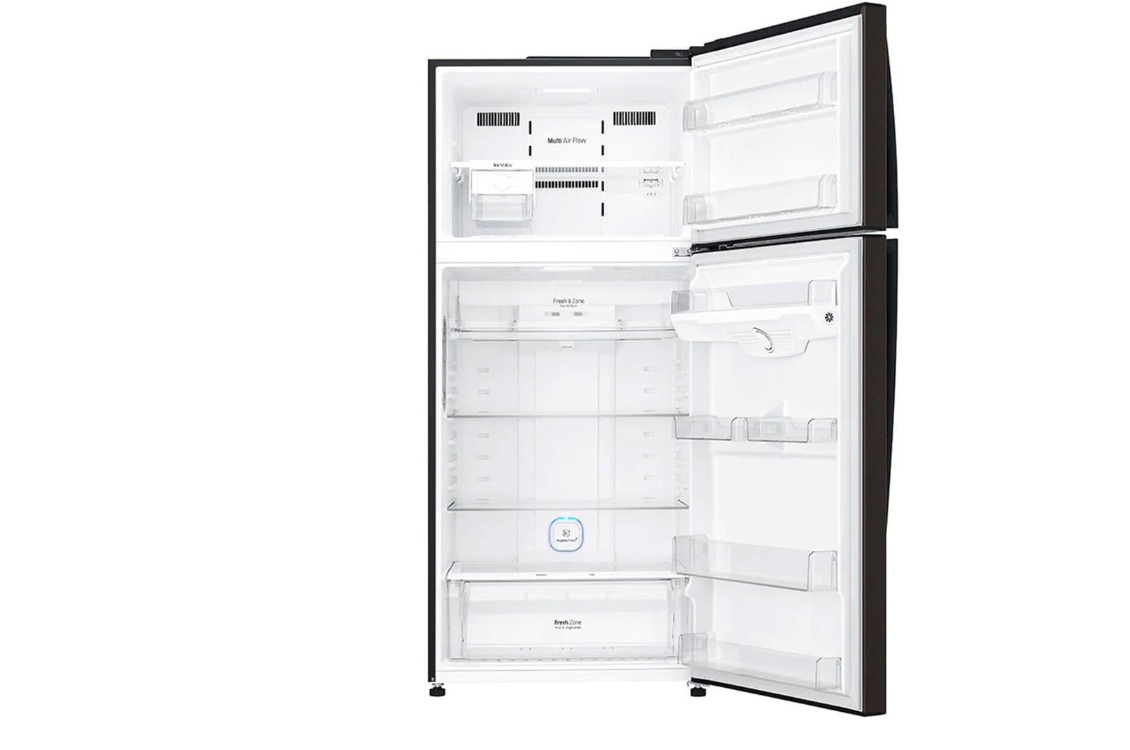 LG Kulkas 2 Pintu 516L gross / 475L nett Smart Inverter Compressor dan Layar LED sentuh, ThinQ™ dengan WiFi – Black Steel, GN-H602HXHL