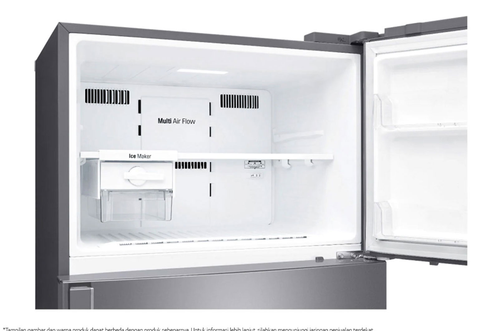 LG Kulkas 2 Pintu 516L gross / 475L nett Smart Inverter Compressor dan Layar LED sentuh, ThinQ™ dengan WiFi – Black Steel, GN-H602HXHL