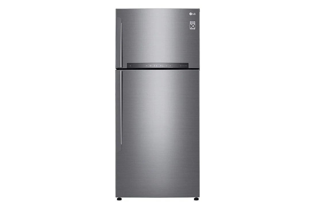 LG Kulkas 2 Pintu 549L gross/512L nett Inverter Linear Compressor dengan Door Cooling+™ dan LED Touch, ThinQ™ dengan WiFi - Platinum Silver, GN-H702HLHU