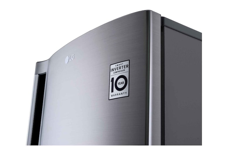 LG Kulkas 1 Pintu 169L gross / 164L nett Smart Inverter Compressor dan Boks Sayur Besar - Platinum, GN-INV201SL