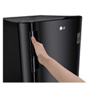 LG Freezer 1 Pintu 171L gross/165L nett dengan kompresor Inverter dan Kotak Sayuran Besar - Hitam, GN-INV304BK