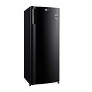 LG Freezer 1 Pintu 171L gross/165L nett dengan kompresor Inverter dan Kotak Sayuran Besar - Hitam, GN-INV304BK