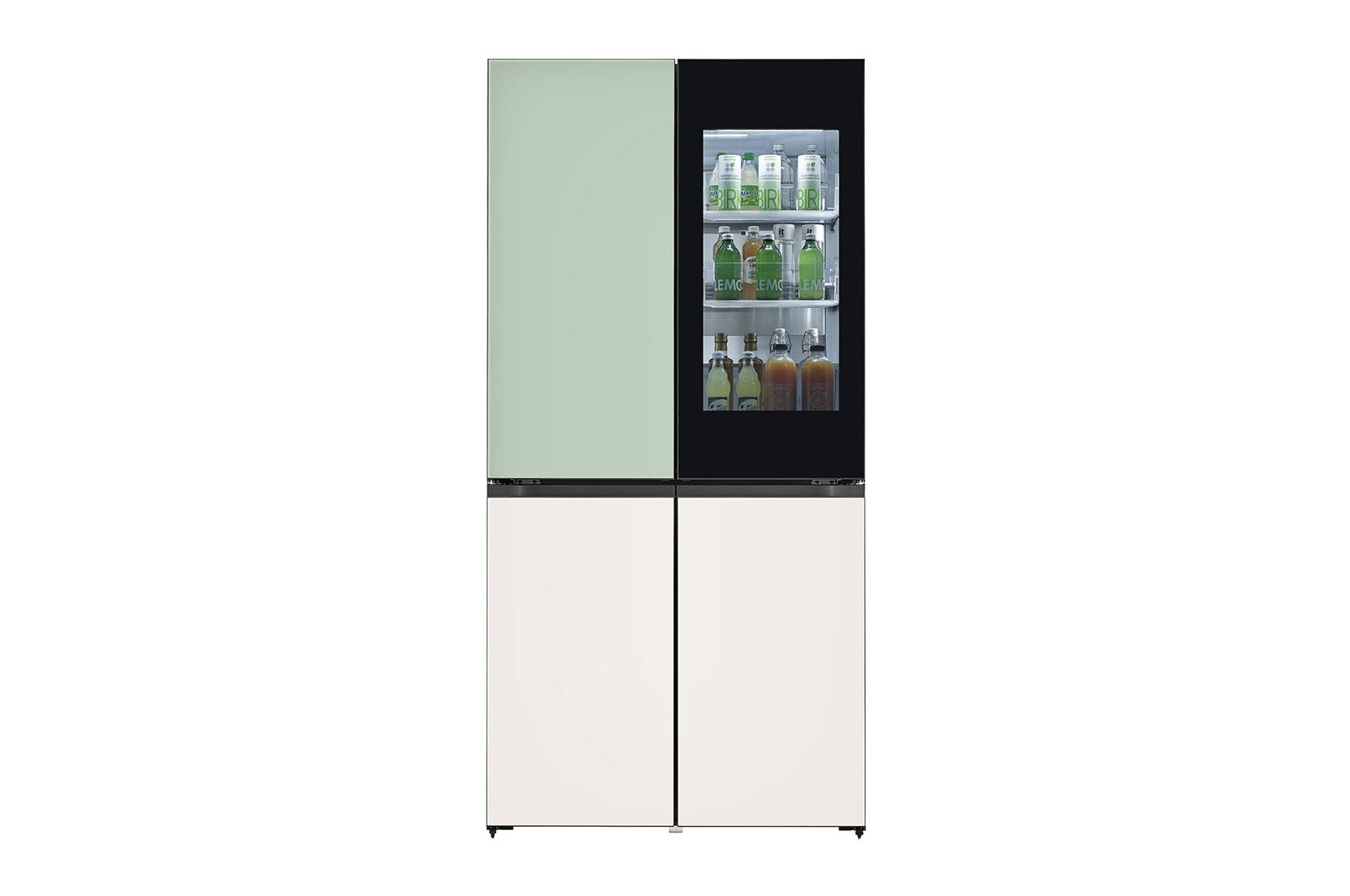 LG Kulkas LG InstaView™ Objet Collection, 617L Slim Multi-Door dengan Mist Green Glass, GR-A24FQSMB