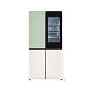 LG Kulkas LG InstaView™ Objet Collection, 617L Slim Multi-Door dengan Mist Green Glass, GR-A24FQSMB