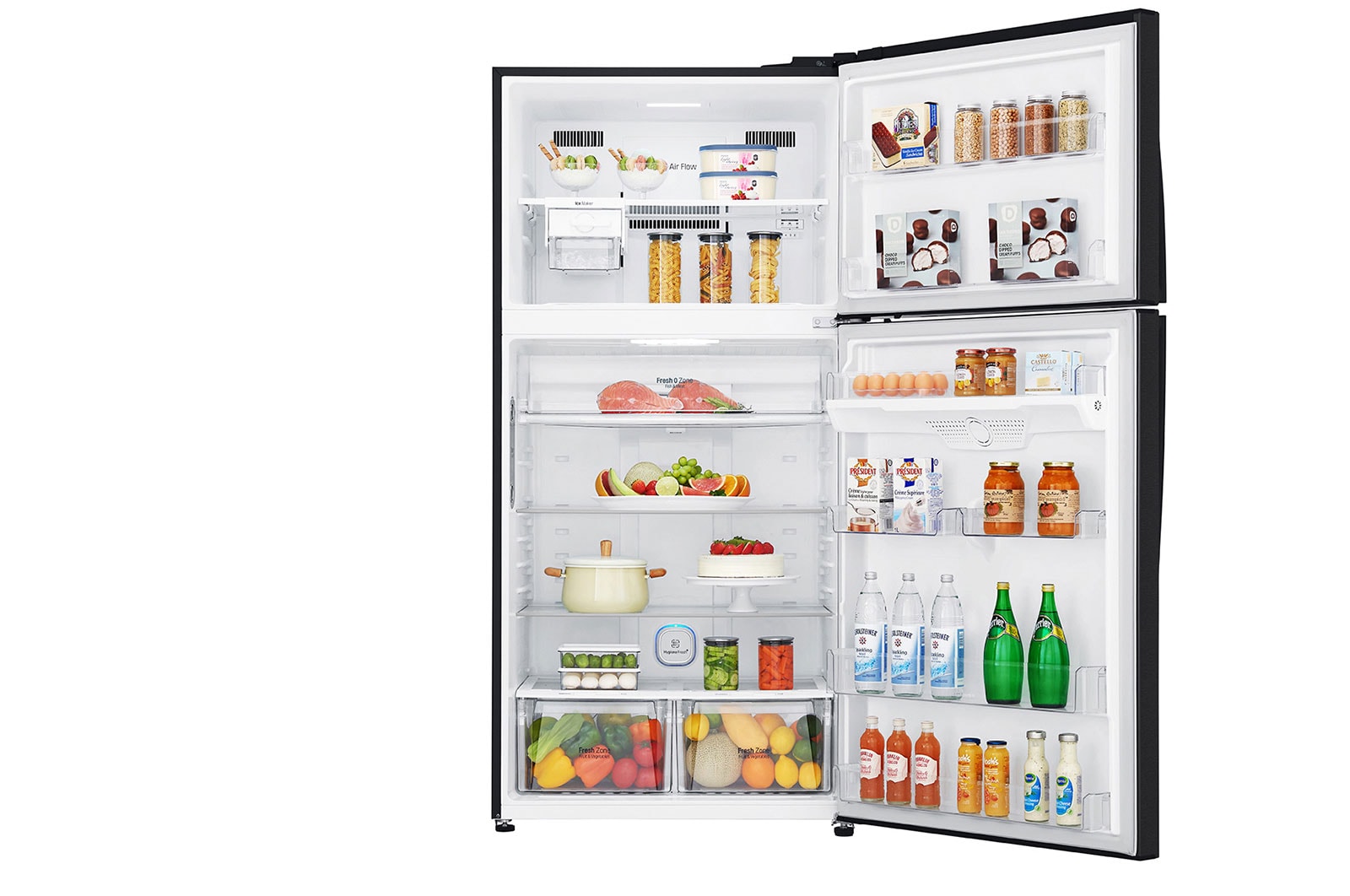 LG Kulkas 2 Pintu 630L gross /592L nett Inverter Linear Compressor dengan Hygiene Fresh+™, ThinQ™ dengan WiFi - Hitam Matte, GR-H802HQHU