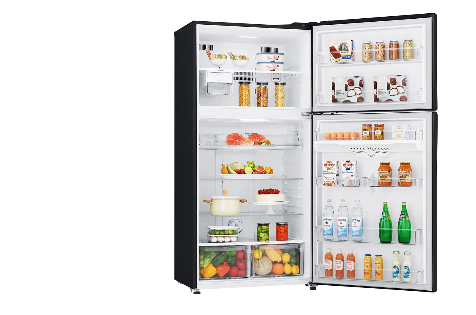 LG Kulkas 2 Pintu 630L gross /592L nett Inverter Linear Compressor dengan Hygiene Fresh+™, ThinQ™ dengan WiFi - Hitam Matte, GR-H802HQHU
