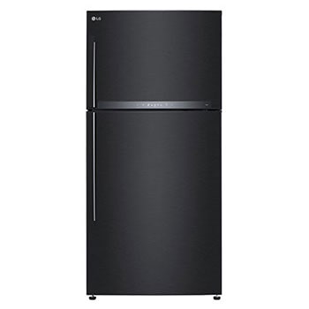 Front view of Kulkas 2 Pintu 630L gross /592L nett Inverter Linear Compressor dengan Hygiene Fresh+™, ThinQ™ dengan WiFi - Hitam Matte GR-H802HQHU