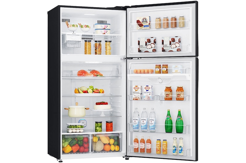 LG Kulkas 2 Pintu 630L gross /592L nett Inverter Linear Compressor dengan Hygiene Fresh+™, ThinQ™ dengan WiFi - Hitam Matte, GR-H802HQHU