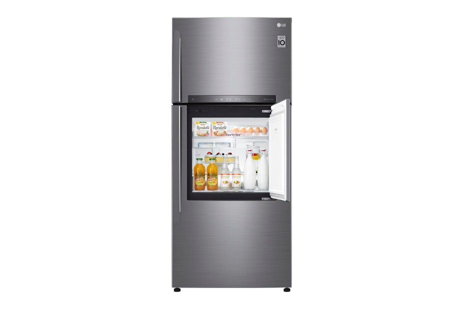 LG Kulkas 2 Pintu 549L gross / 512L nett Door-in-Door™ Inverter Linear Compressor, ThinQ™ dengan WiFi - Platinum, GN-A702HLHU