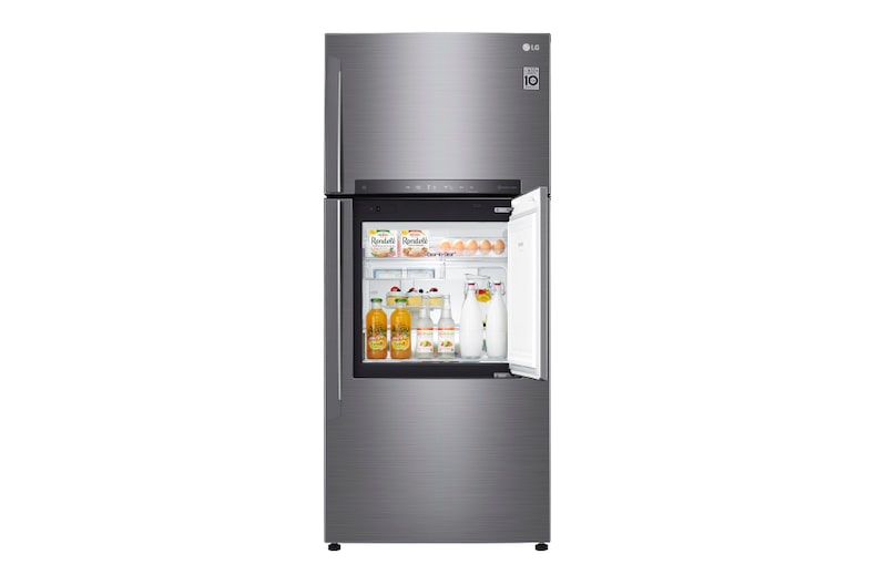 LG Kulkas 2 Pintu 549L gross / 512L nett Door-in-Door™ Inverter Linear Compressor, ThinQ™ dengan WiFi - Platinum, GN-A702HLHU