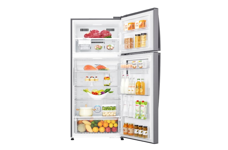 LG Kulkas 2 Pintu 549L gross / 512L nett Door-in-Door™ Inverter Linear Compressor, ThinQ™ dengan WiFi - Platinum, GN-A702HLHU