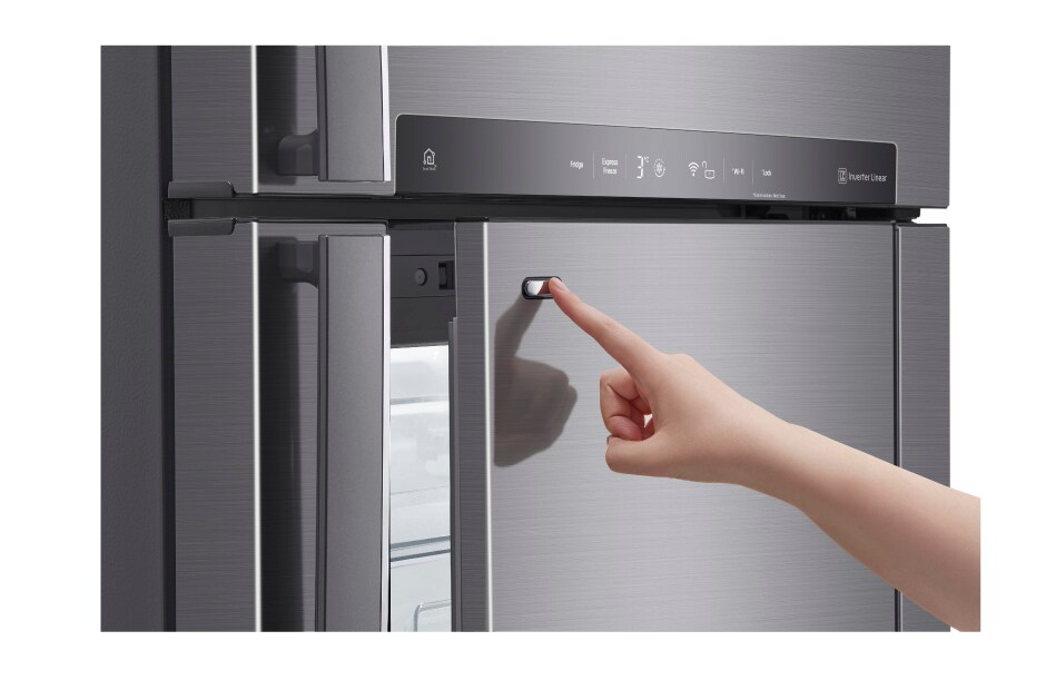 LG Kulkas 2 Pintu 549L gross / 512L nett Door-in-Door™ Inverter Linear Compressor, ThinQ™ dengan WiFi - Platinum, GN-A702HLHU