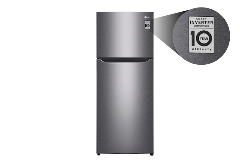 LG Kulkas 2 Pintu 202L gross / 187L nett Smart Inverter Compressor dengan  Multi Air Flow dan Moist Balance Crisper™ - Dark Graphite Steel, GN-B185SQBB