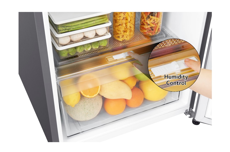 LG Kulkas 2 Pintu 202L gross / 187L nett Smart Inverter Compressor dengan  Multi Air Flow dan Moist Balance Crisper™ - Dark Graphite Steel, GN-B185SQBB