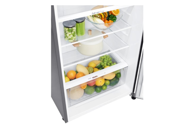 LG Kulkas 2 Pintu 416L gross / 384L nett Inverter Linear Compressor dan Door Cooling+™ - Platinum, GN-C422SLCN