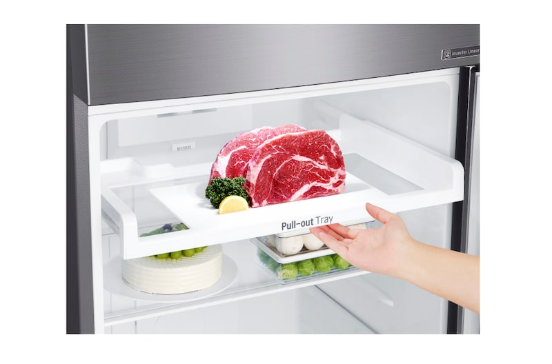 LG Kulkas 2 Pintu 416L gross / 384L nett Inverter Linear Compressor dan Door Cooling+™ - Platinum, GN-C422SLCN