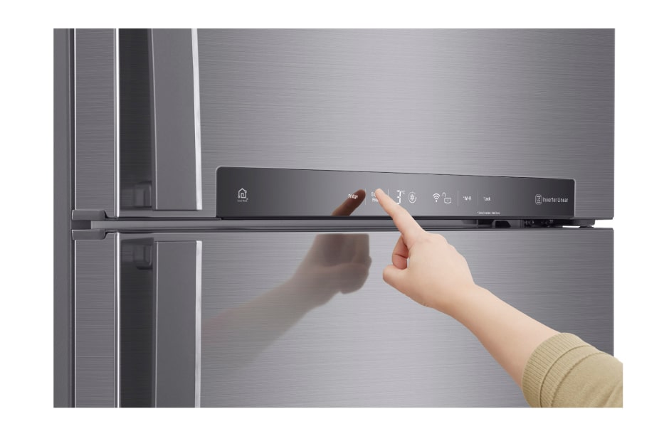 LG Kulkas 2 Pintu 516L gross / 475L nett Inverter Linear Compressor dan Layar LED sentuh, ThinQ™ dengan WiFi - Platinum, GN-H602HLHU