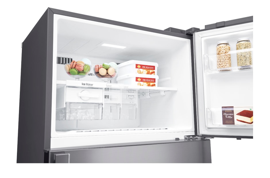LG Kulkas 2 Pintu 516L gross / 475L nett Inverter Linear Compressor dan Layar LED sentuh, ThinQ™ dengan WiFi - Platinum, GN-H602HLHU