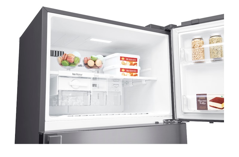 LG Kulkas 2 Pintu 516L gross / 475L nett Inverter Linear Compressor dan Layar LED sentuh, ThinQ™ dengan WiFi - Platinum, GN-H602HLHU