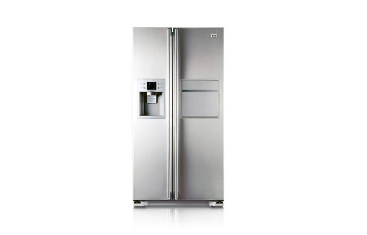 LG Side by side series with Tall Ice &amp; Water Dispenser GR-P207WTF tampak depan