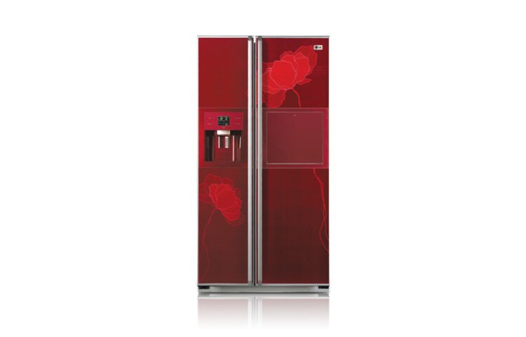 LG Side by side series with Art Flower Wine design GR-P217LGL tampak depan