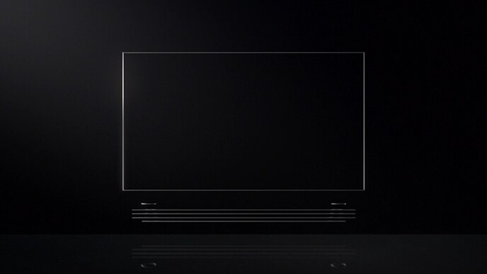 Garis tipis warna perak yang menunjukkan penampilan produk LG SIGNATURE OLED TV W.
