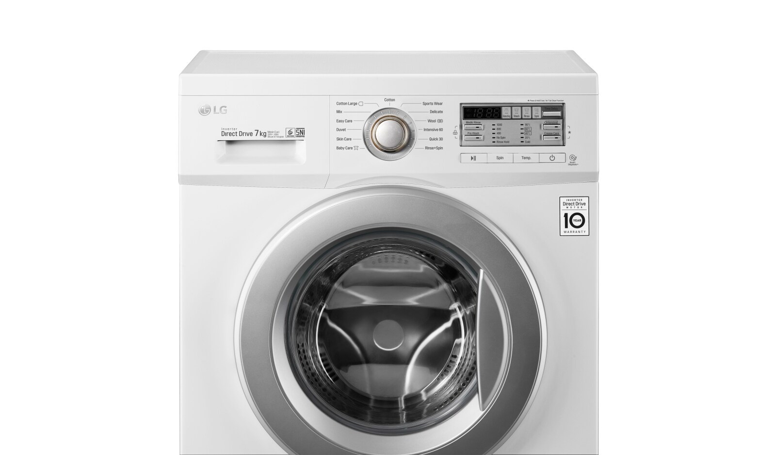 LG 7kg, Front Loading - 6Motion DD Motor, F1007NMPW