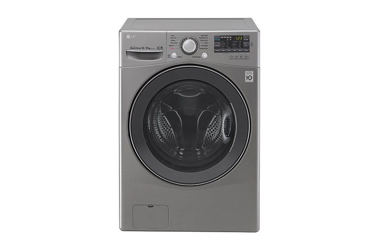 Mesin Cuci LG Front Loading, Wash 14kg/ Dry 8kg &amp; Inverter Direct Drive™ Motor - ThinQ™ dengan WiFi F2514DTGE tampak depan