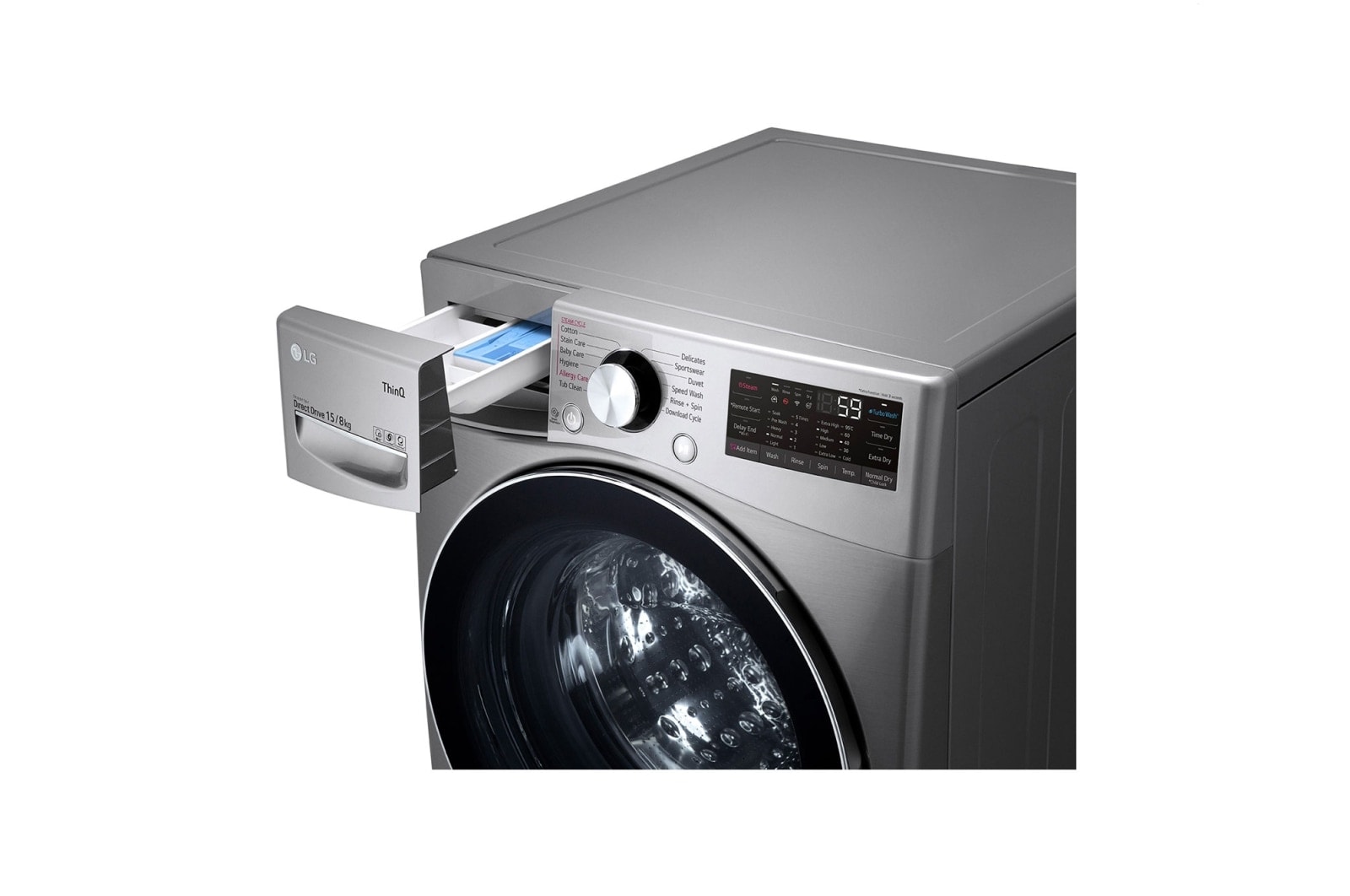 LG 15kg/8kg Front Loading Mesin Cuci AI DD™, F2515RTGV