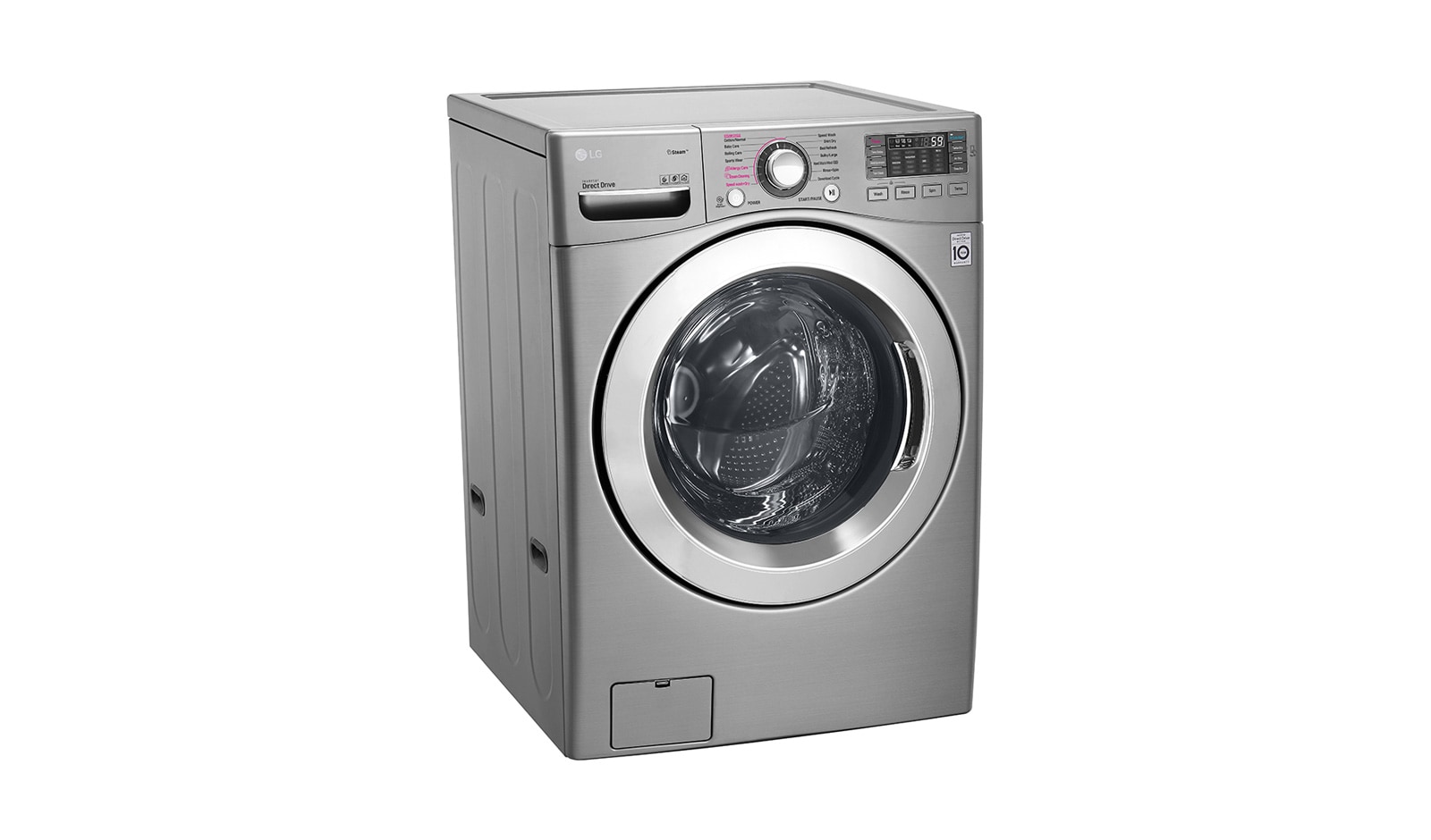 LG Mesin Cuci LG 20kg, Front Loading Kapasitas Besar dengan Steam Cycle - Perak Metalik, F2720SVTV