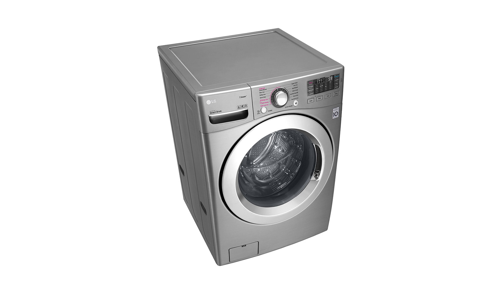 LG Mesin Cuci LG 20kg, Front Loading Kapasitas Besar dengan Steam Cycle - Perak Metalik, F2720SVTV