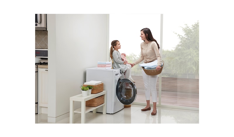 LG Mesin Cuci Front Loading, 8kg – Hemat Listrik dengan Inverter Direct Drive, F8008NMCW