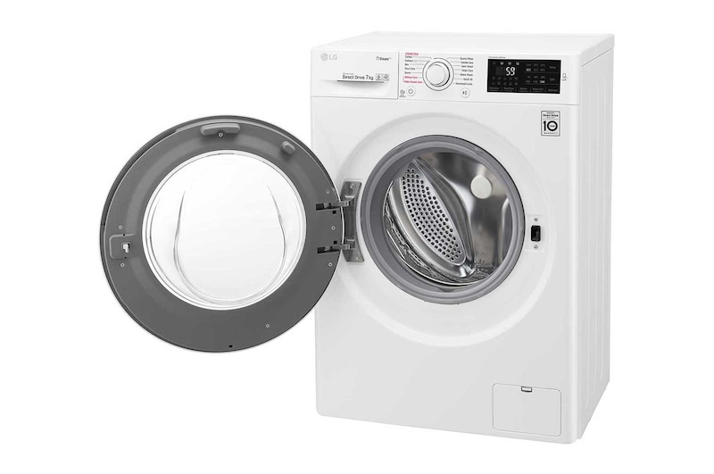 LG Mesin Cuci LG 7kg, Front Loading 6Motion DD dengan Steam - Putih, FC1207S5W