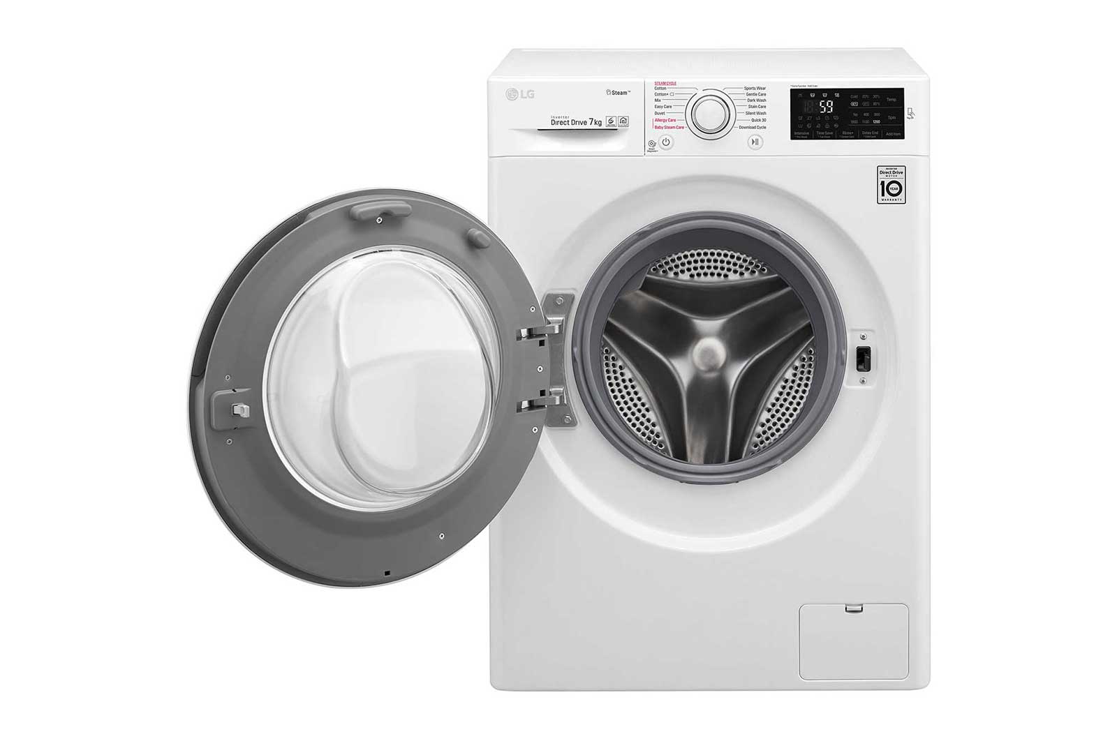 LG Mesin Cuci LG 7kg, Front Loading 6Motion DD dengan Steam - Putih, FC1207S5W