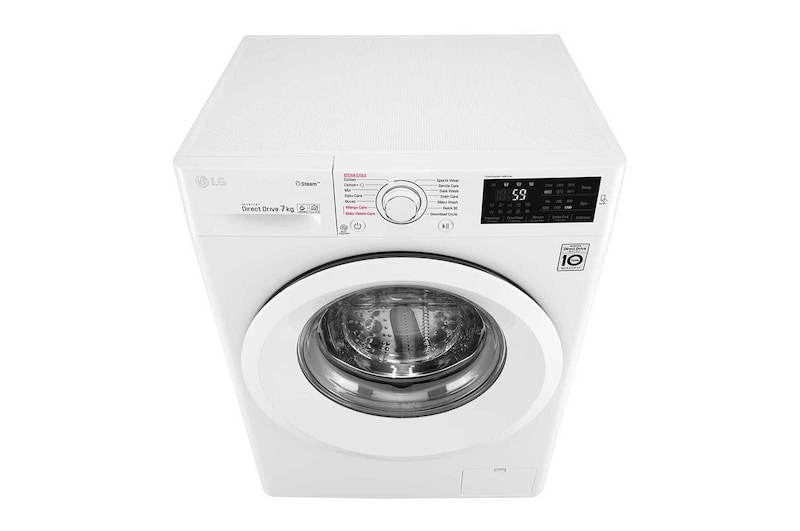 LG Mesin Cuci LG 7kg, Front Loading 6Motion DD dengan Steam - Putih, FC1207S5W