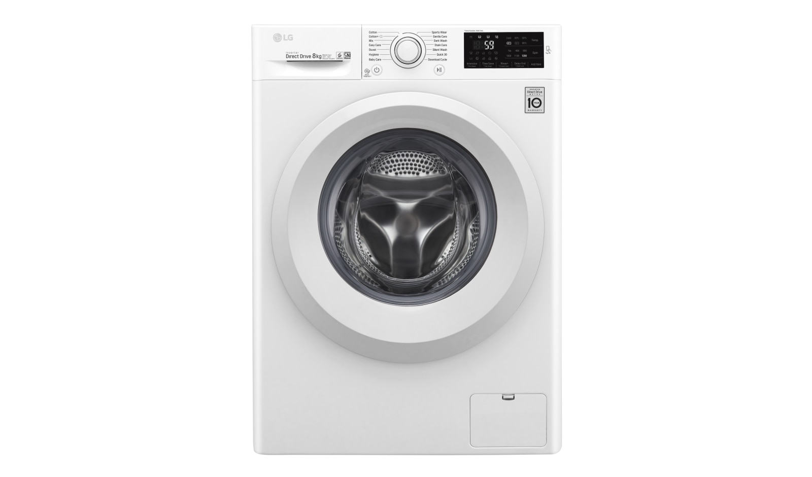 Mesin Cuci Front Loading, 8kg – SmartThinQ™ dengan WiFi FC1208N5W tampak depan