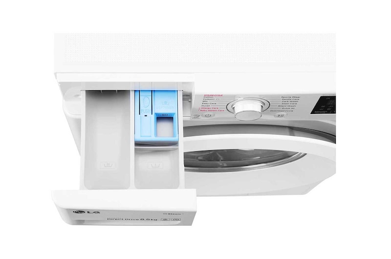 LG Mesin Cuci LG 8.5kg, Front Loading 6Motion DD dengan Smart Diagnosis™ - Putih, FC1285S5W