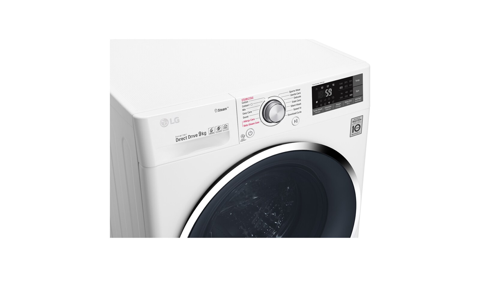 LG Mesin Cuci LG 9kg, Front Loading dengan Steam - Putih, FC1409S3W