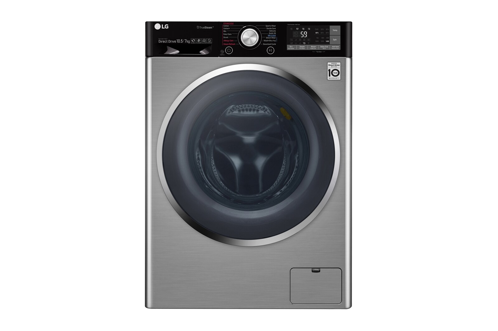 Mesin Cuci dan Pengering 10.5kg gross/ 7kg nett dengan Eco Hybrid dan TrueSteam™ - VCM FC1450H1V tampak depan